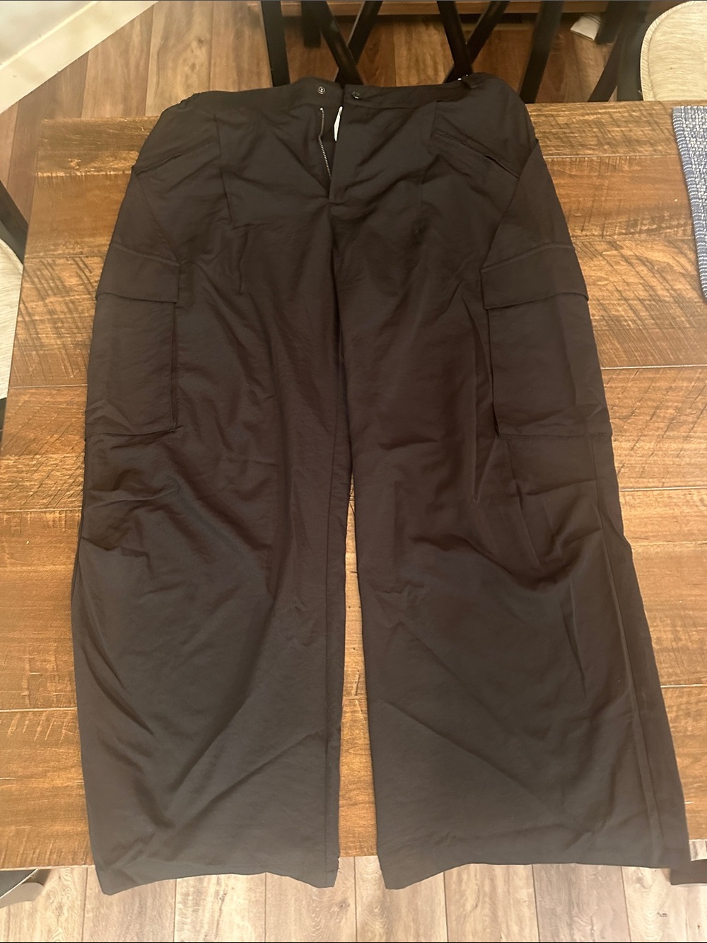HALARA Black Wide-Leg Cargo Jumpsuit Pants